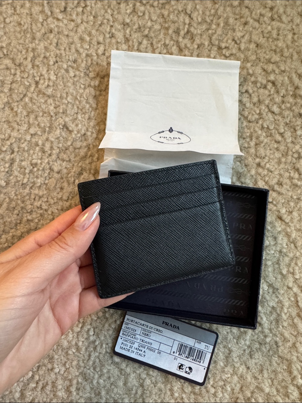 Prada Saffiano Leather card holder black - Picture 6 of 15